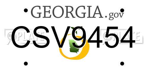 CSV9454 Georgia License Plate