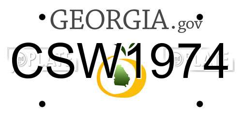 CSW1974 Georgia License Plate