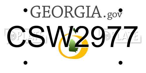 CSW2977 Georgia License Plate