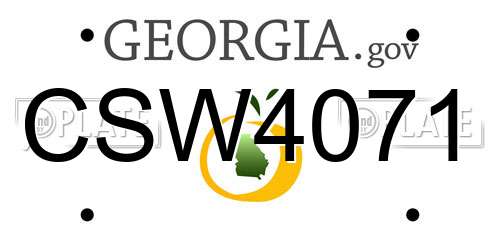CSW4071 Georgia License Plate