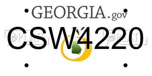 CSW4220 Georgia License Plate