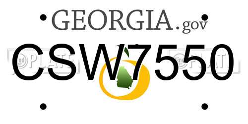 CSW7550 Georgia License Plate