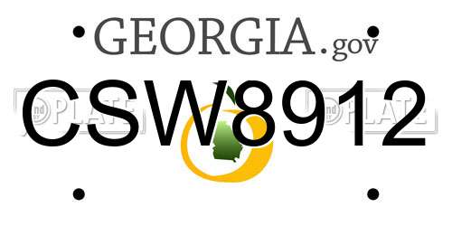 CSW8912 Georgia License Plate