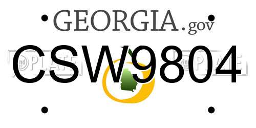 CSW9804 Georgia License Plate
