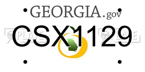 CSX1129 Georgia License Plate