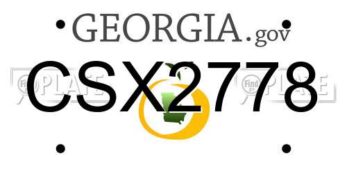CSX2778 Georgia License Plate