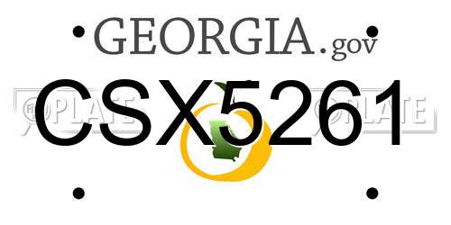 CSX5261 Georgia License Plate