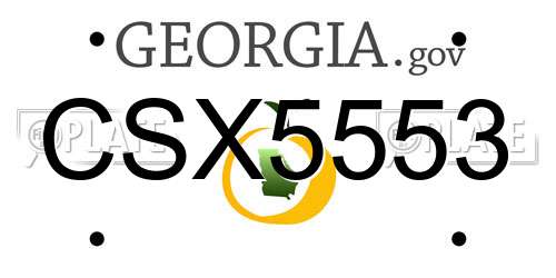 CSX5553 Georgia License Plate