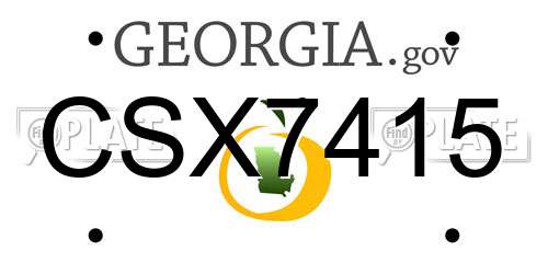 CSX7415 Georgia License Plate