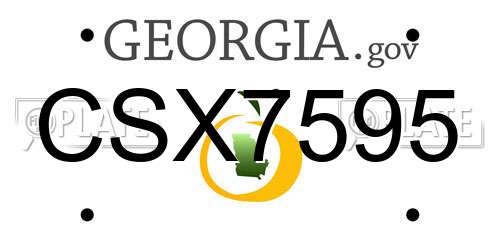 CSX7595 Georgia License Plate