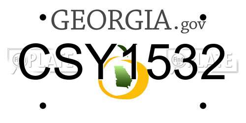 CSY1532 Georgia License Plate