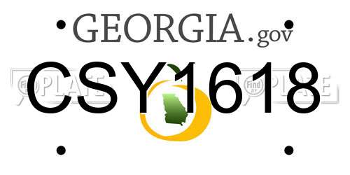 CSY1618 Georgia License Plate