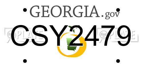 CSY2479 Georgia License Plate