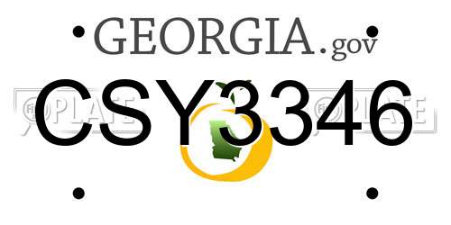 CSY3346 Georgia License Plate