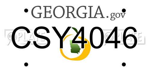CSY4046 Georgia License Plate