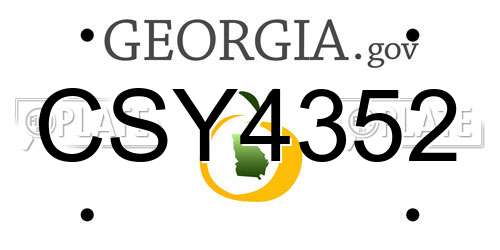 CSY4352 Georgia License Plate