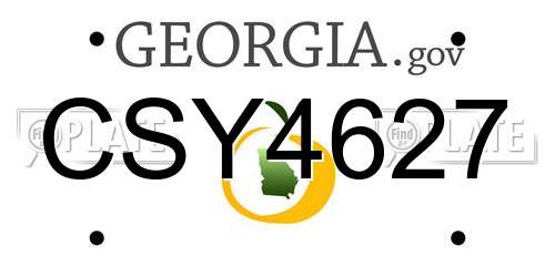 CSY4627 Georgia License Plate