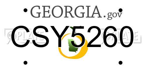 CSY5260 Georgia License Plate