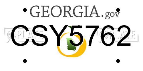 CSY5762 Georgia License Plate