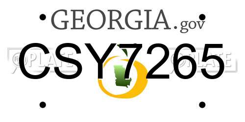 CSY7265 Georgia License Plate