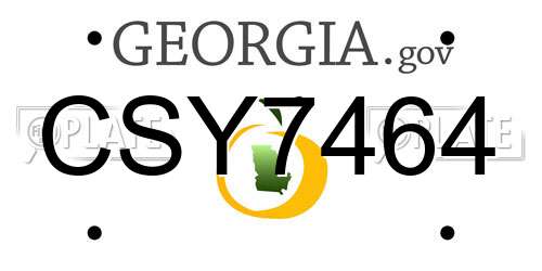CSY7464 Georgia License Plate