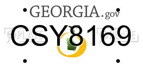 CSY8169 Georgia License Plate