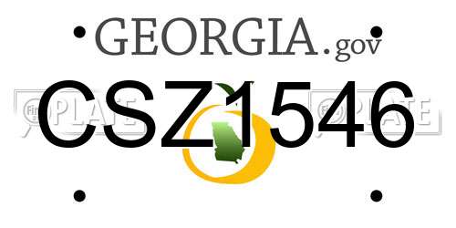 CSZ1546 Georgia License Plate