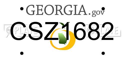 CSZ1682 Georgia License Plate