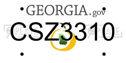 CSZ3310 Georgia License Plate