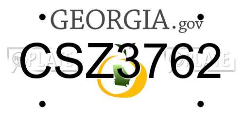 CSZ3762 Georgia License Plate