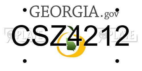 CSZ4212 Georgia License Plate