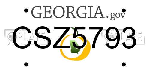 CSZ5793 Georgia License Plate