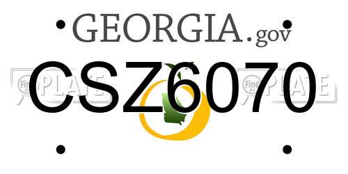 CSZ6070 Georgia License Plate