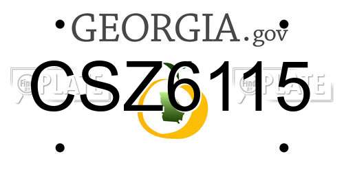 CSZ6115 Georgia License Plate