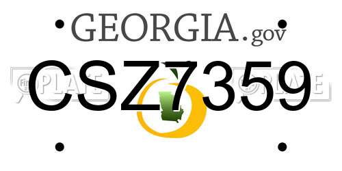 CSZ7359 Georgia License Plate