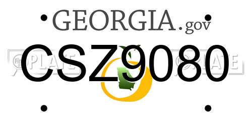 CSZ9080 Georgia License Plate