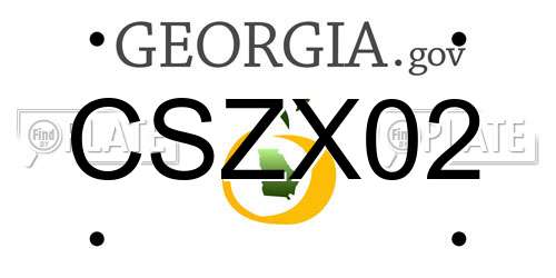 CSZX02 Georgia License Plate