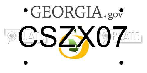 CSZX07 Georgia License Plate