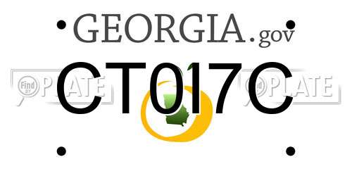 CT0I7C Georgia License Plate