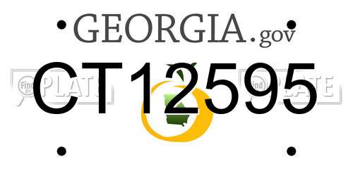 CT12595 Georgia License Plate