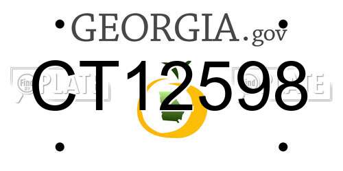 CT12598 Georgia License Plate