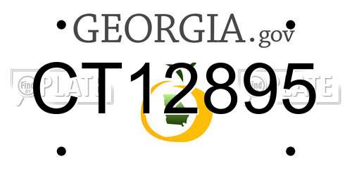 CT12895 Georgia License Plate