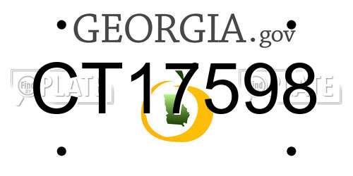 CT17598 Georgia License Plate