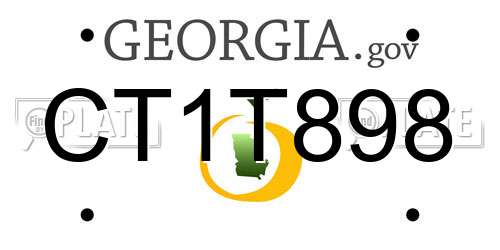 CT1T898 Georgia License Plate
