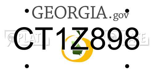 CT1Z898 Georgia License Plate