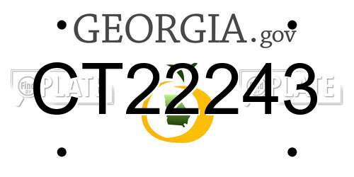 CT22243 Georgia License Plate