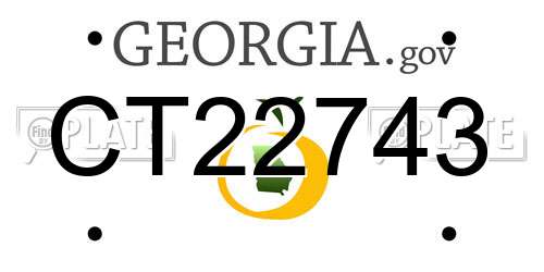 CT22743 Georgia License Plate
