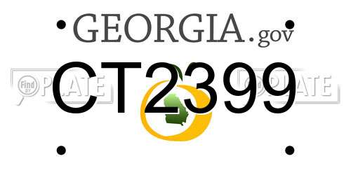 CT2399 Georgia License Plate