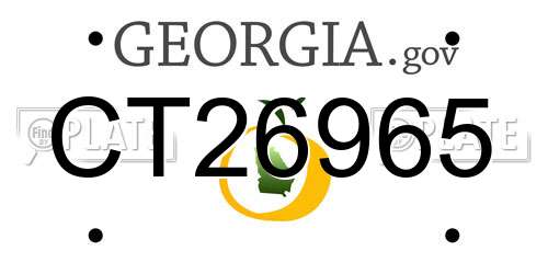 CT26965 Georgia License Plate