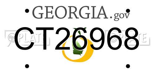 CT26968 Georgia License Plate